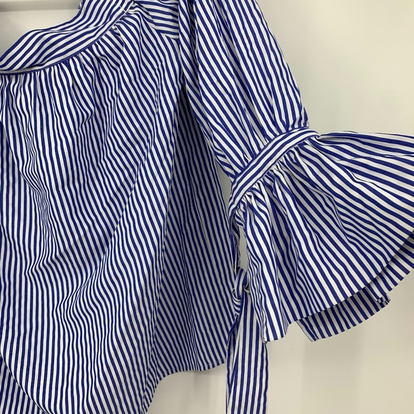kimchi blue small blouse stripes off shoulder tie - Picture 3 of 3